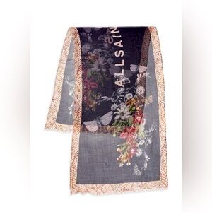 AllSaints Black Sanibel Waimea Oblong Scarf